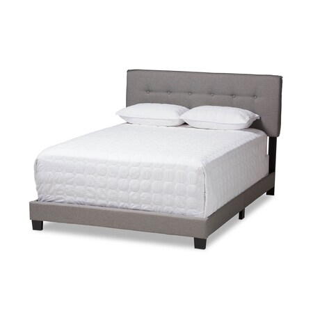 Baxton Studio Audrey Modern Light Grey Upholstered Queen Size Bed 146-8237